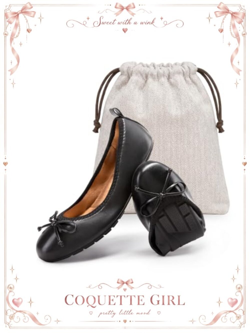 Foldable Ballet Flats Slip-On Round Toe Flexible Comfort Shoes